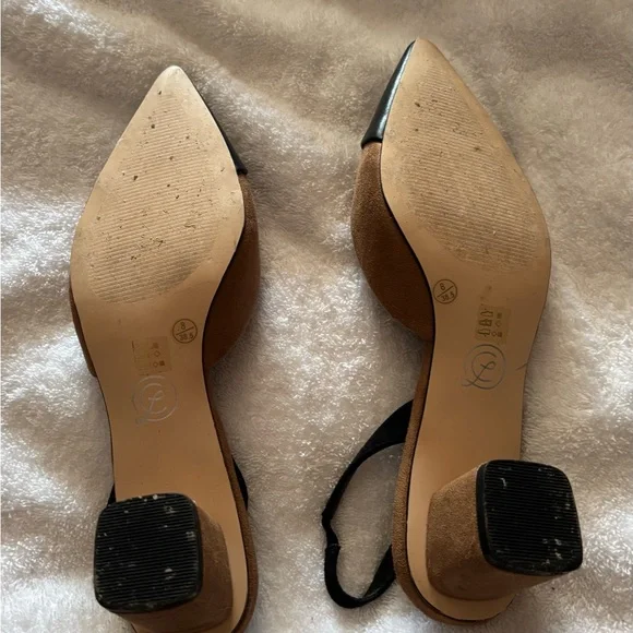 Chinese Laundry Black and Tan Slingback Heels - Picture 2 of 2